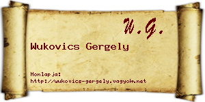 Wukovics Gergely névjegykártya