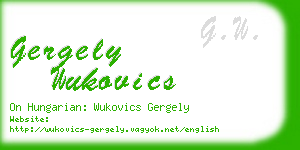 gergely wukovics business card